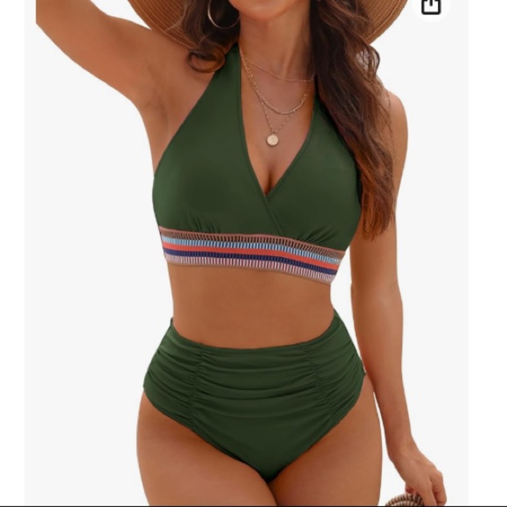 Blooming Jelly Womens Tummy Control Swimsuits 2 Piece High Waisted Bikini Sets - Picture 12 of 12